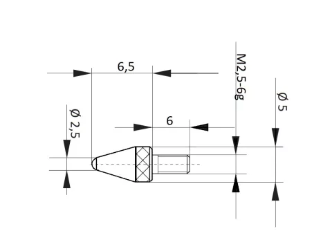 Końcówka pomiarowa kulka 2,5 mm